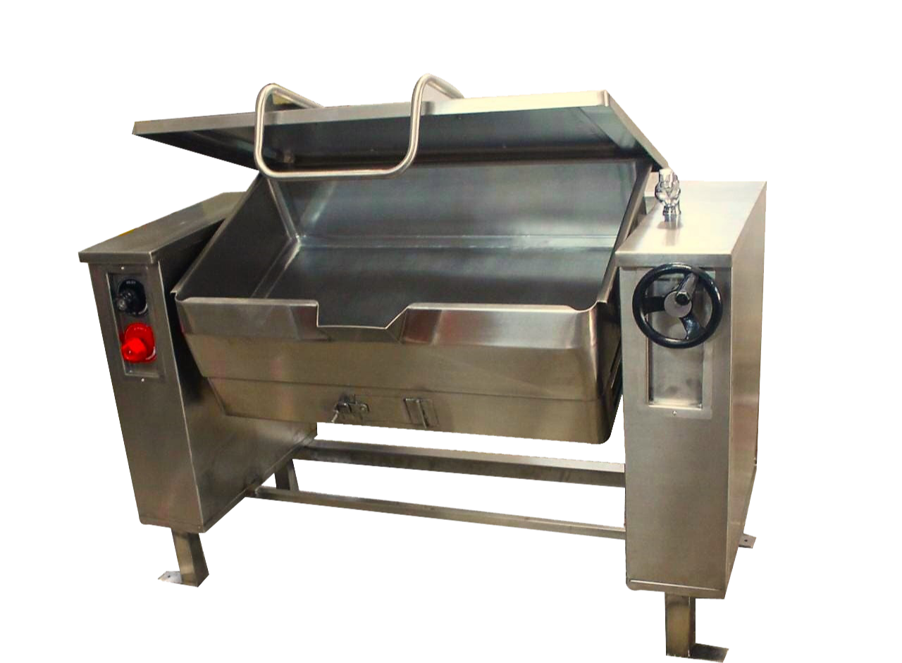 Commercial kitchen cooking equipment for bulk food preparation