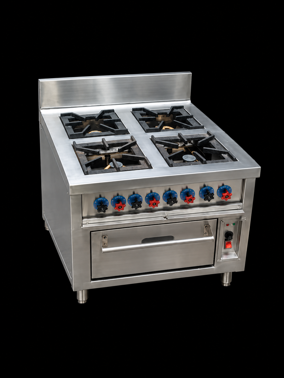 Commercial burner gas range, view 4