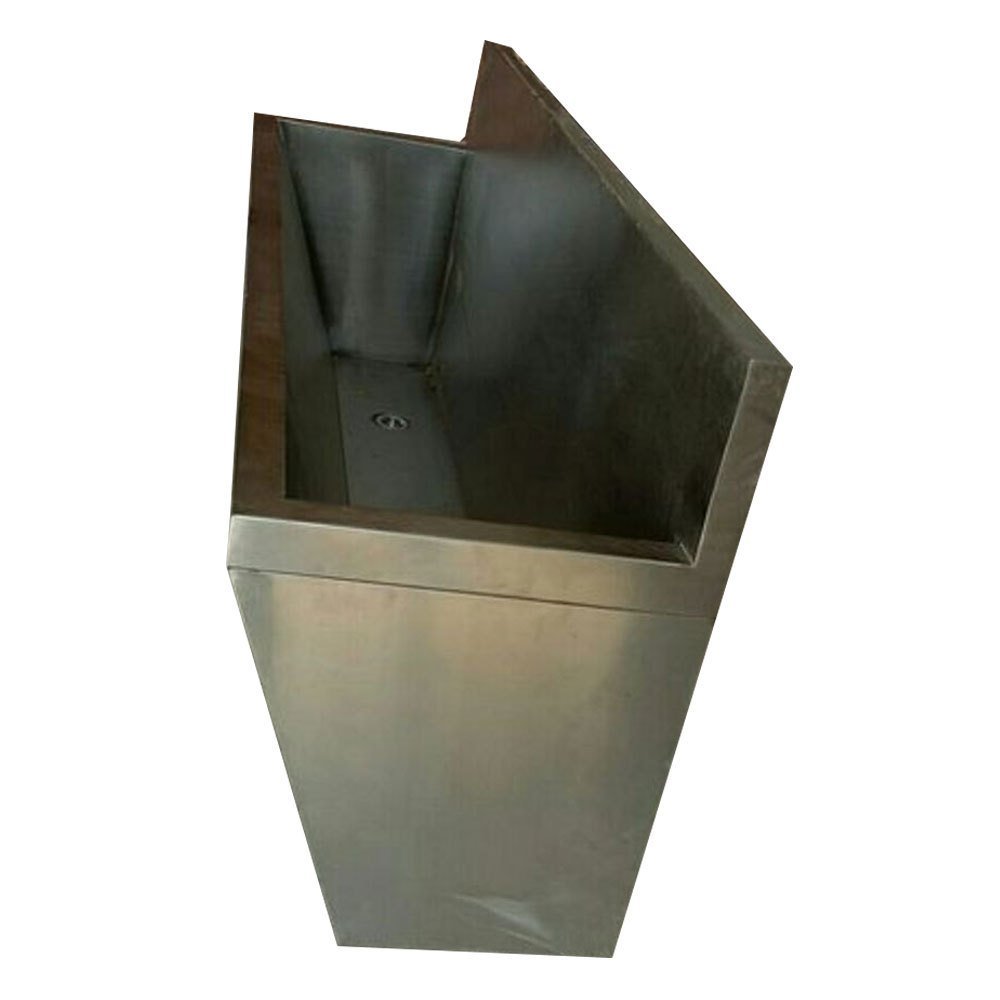 Stainless steel commercial kitchen counter and sink area
